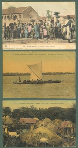 SENEGAL. Africa occidentale. Tre cartoline d'epoca non viaggiate, circa 1910.