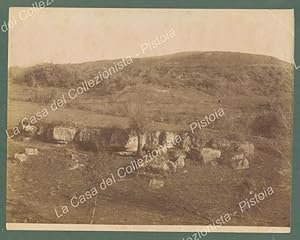VEIO, Lazio. Rovine e panorama. Fotografia originale all'albumina, circa 1880.