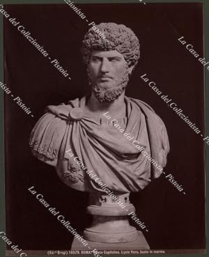 LUCIO VERO. Scultura in marmo. Museo Capitolino a Roma. Foto originale fine '800