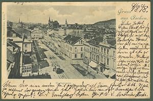 GERMANIA. Gruss aus Aachen. Cartolina d'epoca viaggiata nel 1898