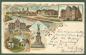 GERMANIA. Gruss aus Neus. Cartolina d'epoca viaggiata nel 1897