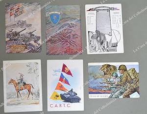 REGGIMENTALI. 6 cartoline d'epoca viaggiate tra il 1957 e il 1972.