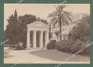 NAPOLI. Villa Nazionale e Tempio di Virgilio.Fotografia originale all'albumina