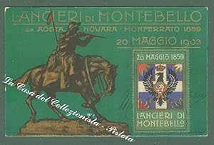 LANCIERI DI MONTEBELLO. 20 MAGGIO 1903. Cartolina d'epoca militare reggiamentale.