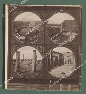 POMPEI. Circa 1880. Quattro immagini. Foto originale all'albumina di cm 10x10.