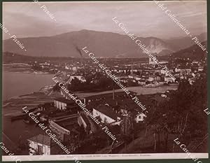 Piemonte, Verbania. INTRA. Lago Maggiore. Panorama. Fotografia originale Alinari, fine 1800