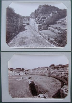 SIRACUSA. Due fotografie d'epoca con i resti dell'anfiteatro. Alinari, fine 1800