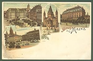GERMANIA. Gruss aus Mainz. Cartolina d'epoca inizio '900