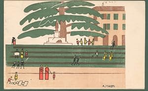MAGRI ADOLFO. Futurismo. SUL FOSSO-BARGA. Cartolina d'epoca viaggiata nel 1919