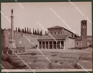 ROMA. Basilica di S. Lorenzo fuori le Mura. Fotografia originale, fine 1800.