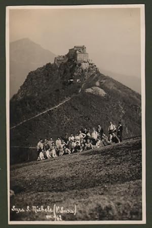 SAGRA S. MICHELE, Val di Susa, Torino. Cartolina fotografica, circa 1930