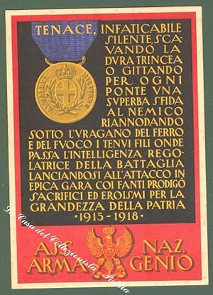 ASSOCIAZIONE NAZIONALE ARMA DEL GENIO. Cartolina d'epoca, circa 1935.