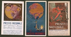 PRESTITO NAZIONALE. Tre cartoline a colori disegnate di A.Petroni.