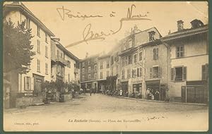 Francia. Savoia. La Rochette. Place des Marroniers. Cartolina d'epoca viaggiata nel 1907.