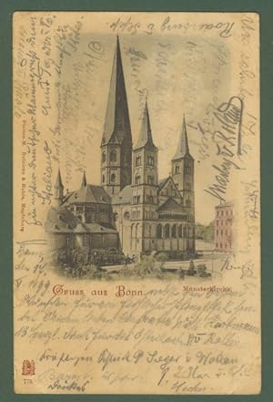 GERMANIA. Gruss aus Bonn. Cartolina d'epoca viaggiata nel 1899