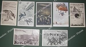 DIRIGIBILI. ZEPPELIN. 7 cartoline d'epoca umoristiche di produzione tedesca