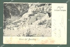 CORFIGLIANO, Massa. Cava del Bacolaio. Cartolina d'epoca viaggiata nel 1903.