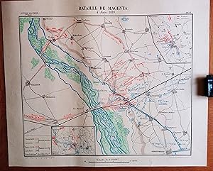 Bataille de Magenta. 4 juin 1859. Carte d'étude de l'Ecole spéciale militaire de Saint-Cyr.