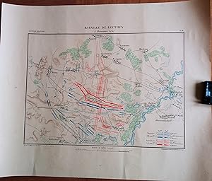 Bataille de Leuthen. 5 décembre 1757. Carte d'étude de l'Ecole spéciale militaire de Saint-Cyr.