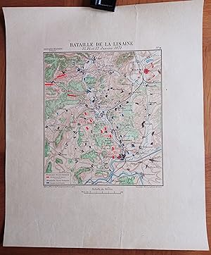 Bataille de la Lisaine. 15,16 et 17 janvier 1871. Carte d'étude de l'Ecole spéciale militaire de ...