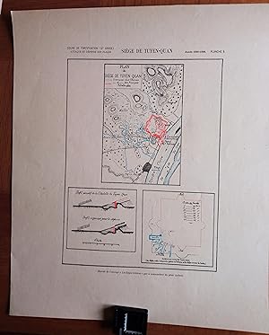 Siège de Tuyen-Quan. Carte d'étude de l'Ecole spéciale militaire de Saint-Cyr.