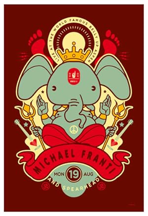 2013 American Concert poster, Michael Franti and Spearhead, by Scrojo (Belly Up)