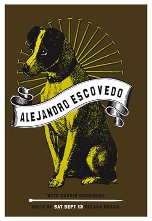 2008 American Concert Poster, Alejandro Escovedo, Carrie Rodriguez (Belly Up)