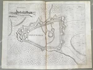 BELGIO. OUDENARDE. Pianta topografica della cittÃ di "Oudenarde". Acquaforte anno 1683