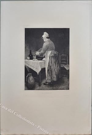 GASTRONOMIA. âLa cuisiniereâ. Acquaforte, circa 1860.