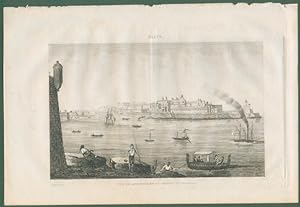 MALTA. Veduta di La Valletta. Da Italie Pittoresque anno 1836