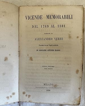 VICENDE MEMORABLI DAL 1789 AL 1801,