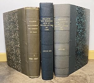 Bulletin de la Société des Sciences du Tarn 1921-1948. 3 volumes reliés.