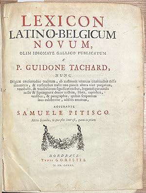 Dictionary, 1725, Latin | Lexicon Latino-Belgicum Novum, olim idiomate Gallico publicatum a P. Gu...