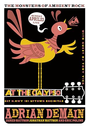 2006 American Concert Poster, Adrian Demain at the Calypso, Scrojo