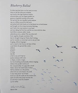 Blueberry Ballad (Signed Poetry Broadside)