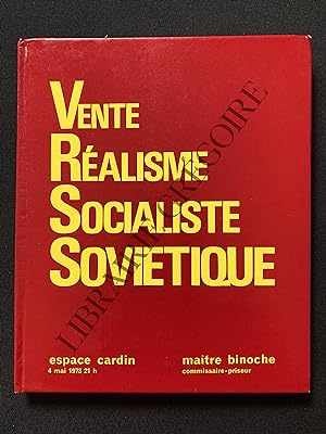 CATALOGUE DE VENTE-REALISME SOCIALISTE SOVIETIQUE-ESPACE CARDIN-VENDREDI 4 MAI 1973