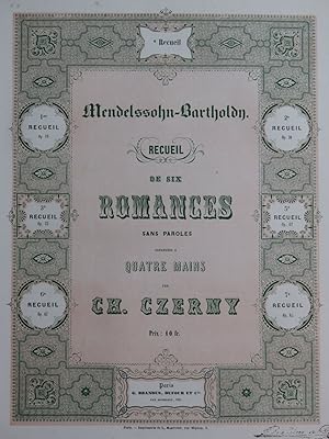 MENDELSSOHN Recueil No 7 Romances sans Paroles op 85 Piano 4 mains ca1855
