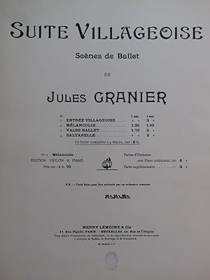 GRANIER Jules Suite Villageoise Scènes de Ballet Piano 4 mains ca1908