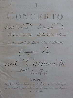 GIORNOVICHI Giovanni Mane Concerto No 1 2e Violon Basse XVIIIe