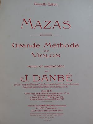 MAZAS F. Méthode de Violon 1901