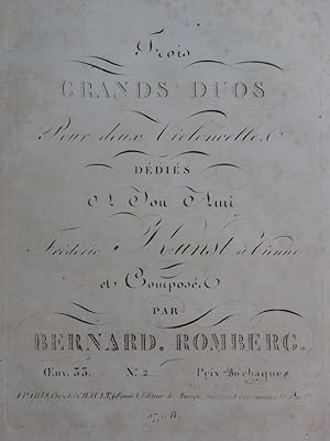 ROMBERG Bernhard Grand Duo op 33 No 2 pour deux Violoncelles ca1820