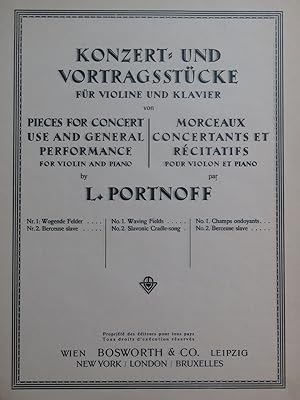PORTNOFF Leo Wogende Felder Piano Violon 1931