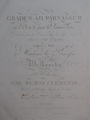 CLEMENTI Muzio Gradus ad Parnassum Livre 2 Piano ca1824