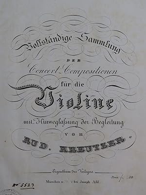KREUTZER Rodolphe Concert Compositionen Violon XIXe