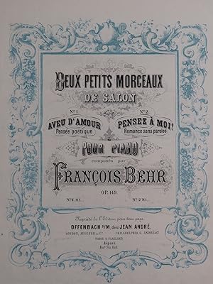 BEUR François Pensez à moi Piano ca1865