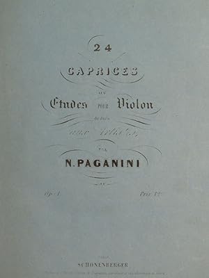 PAGANINI Niccolo Capricen 24 Caprices op 1 Violon ca1870