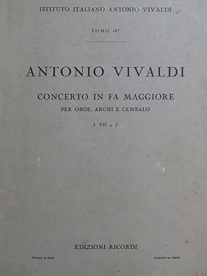 VIVALDI Antonio Concerto in Fa Maggiore Orchestre 1950