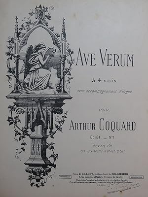 COQUARD Arthur Ave Verum Chant Orgue ca1905