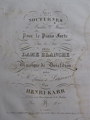 KARR Henri Nocturne No 2 sur La Dame Blanche Piano 4 mains ca1830