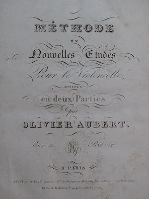 AUBERT Olivier Méthode ou Nouvelle Etudes op 11 Violoncelle ca1825